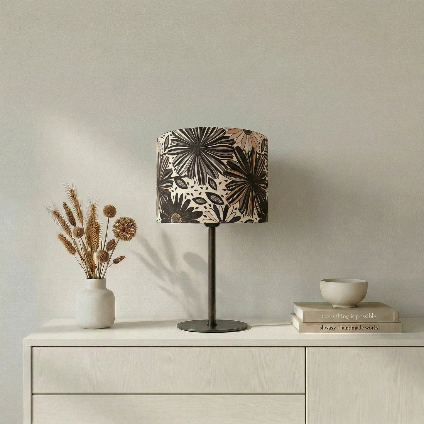 Lampenschirm „Black Flowers“